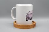 Silberner Sportwagen Front - Tasse 340ml