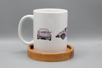 Silberner Sportwagen Rundumansicht - Tasse 340ml