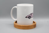 Silberner Sportwagen Seitenansicht - Tasse 340ml