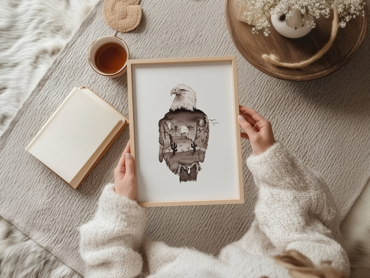 Wüstenadler in Aquarell - Kunstdruck