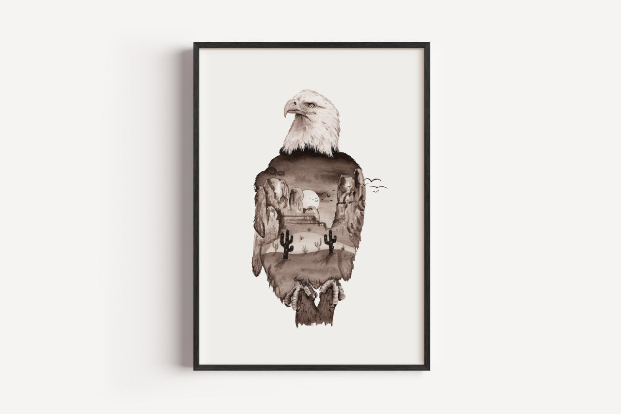 Wüstenadler in Aquarell - Kunstdruck
