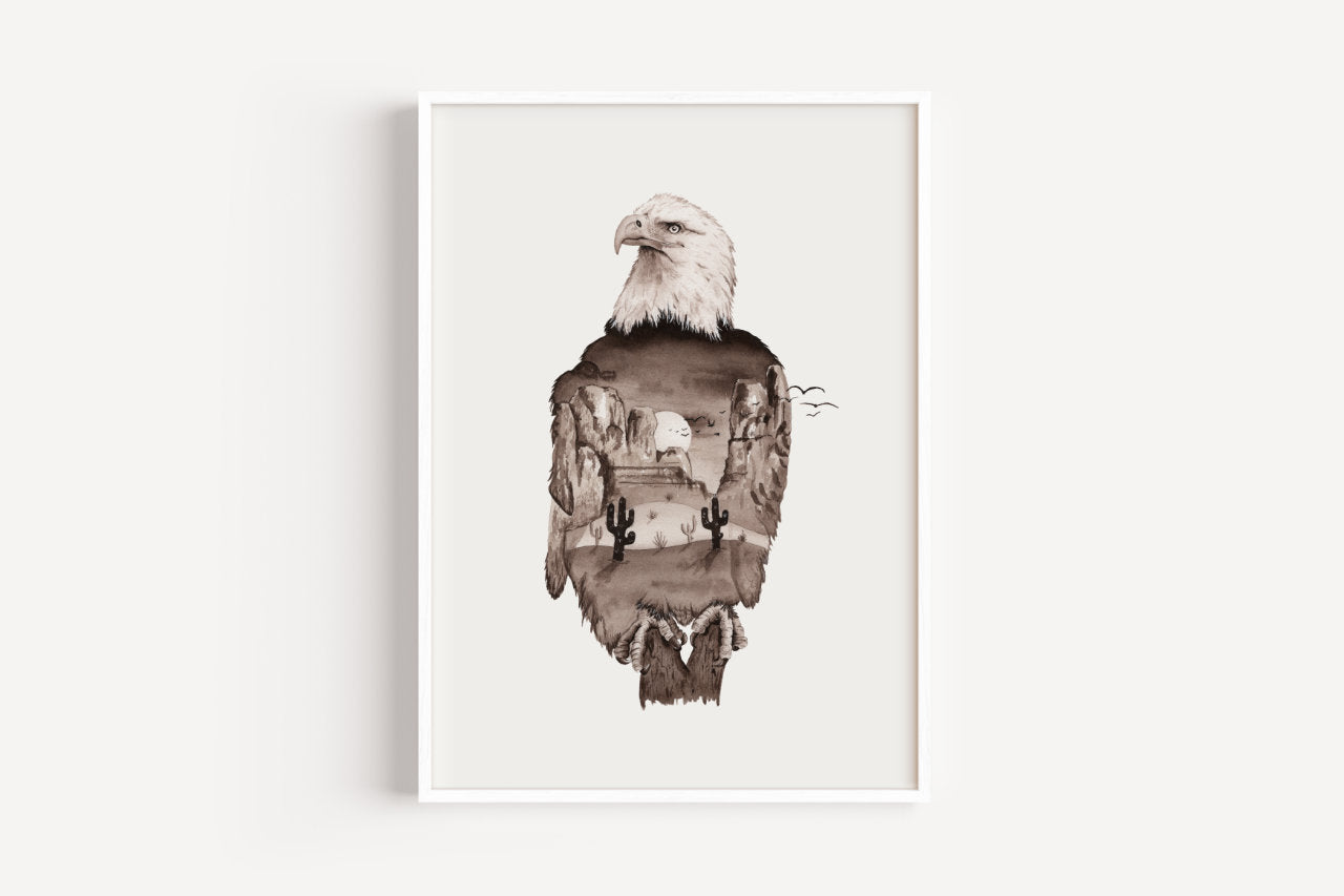 Wüstenadler in Aquarell - Kunstdruck