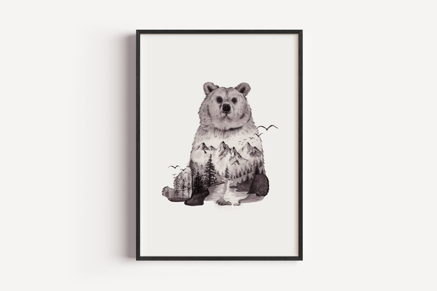 Braunbär in Aquarell - Kunstdruck