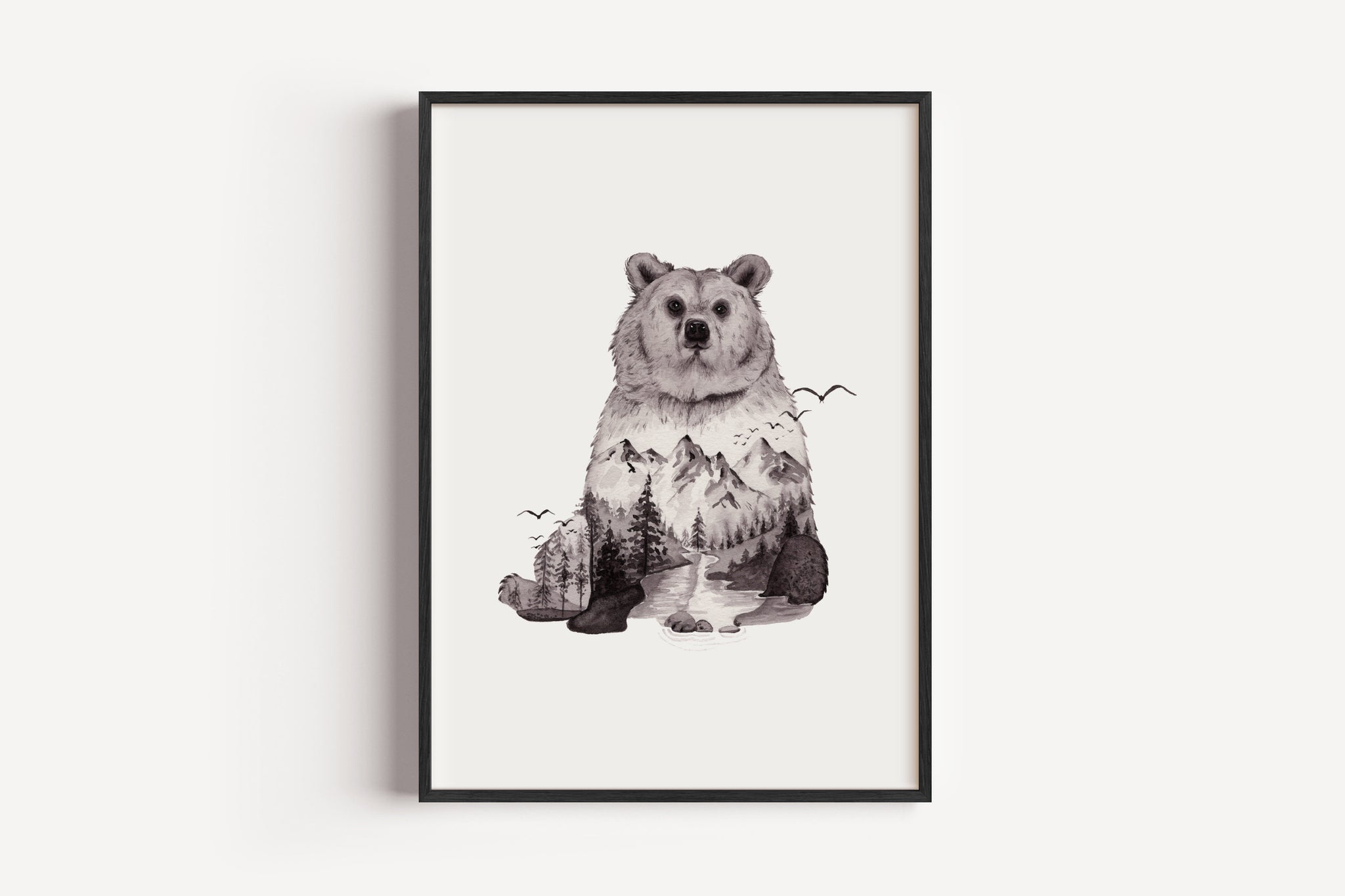 Braunbär in Aquarell - Kunstdruck