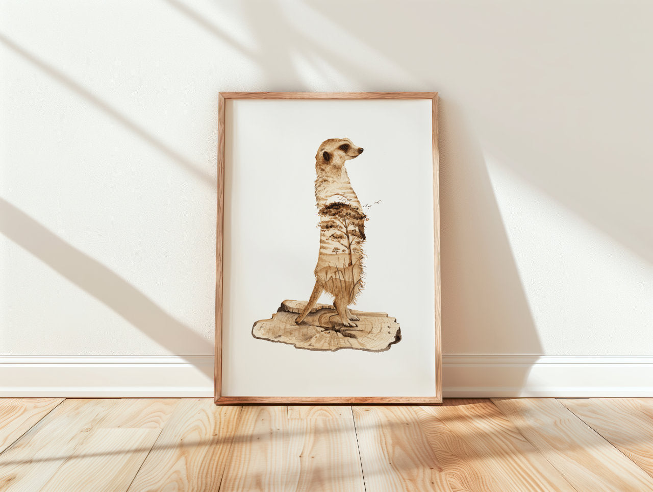 Erdmännchen in Aquarell - Kunstdruck