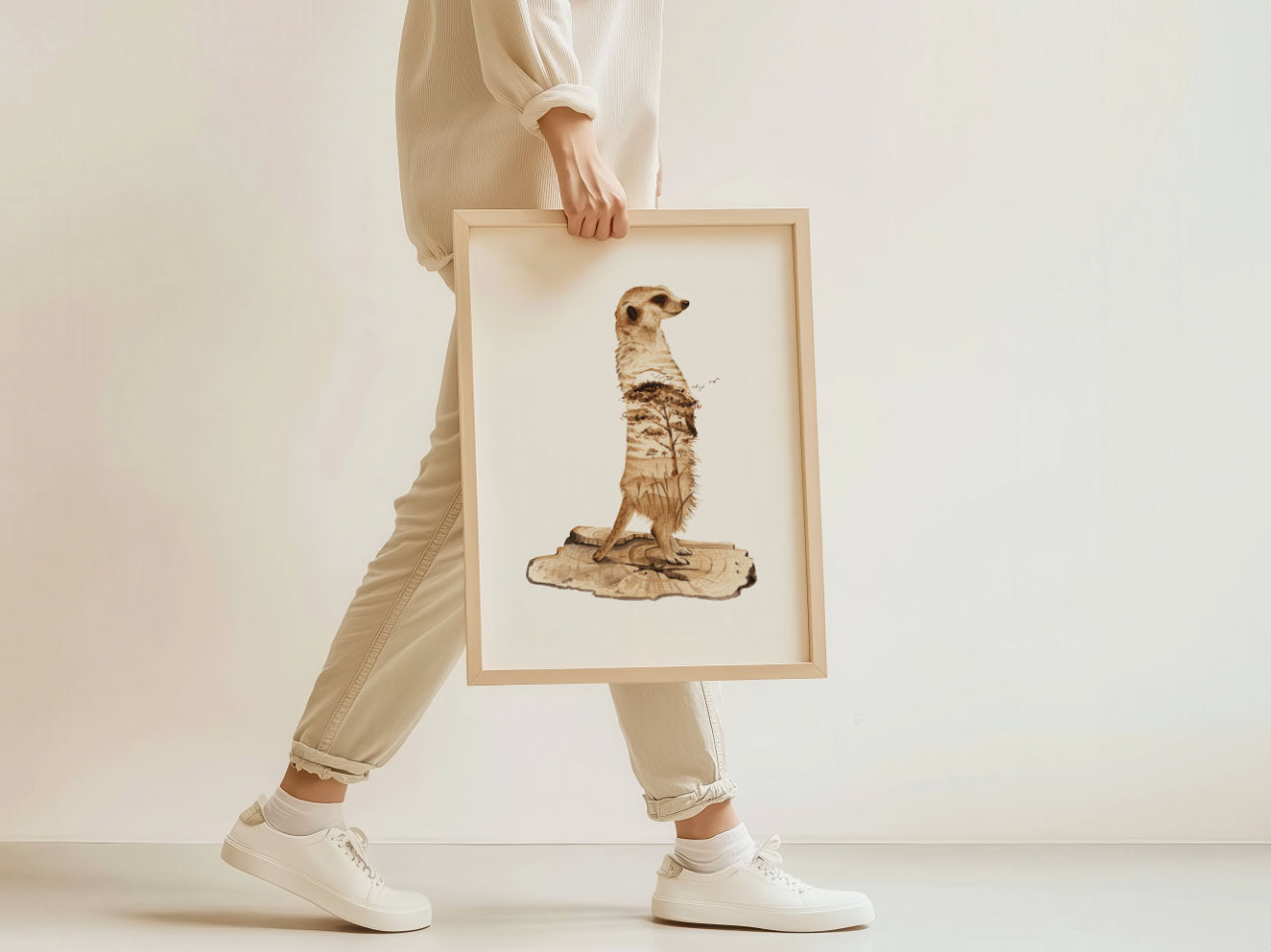 Erdmännchen in Aquarell - Kunstdruck