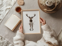 Waldhirsch in Aquarell - Kunstdruck