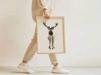 Waldhirsch in Aquarell - Kunstdruck