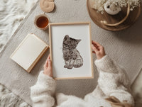 Gartenkatze in Aquarell - Kunstdruck