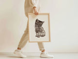 Gartenkatze in Aquarell - Kunstdruck