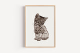 Gartenkatze in Aquarell - Kunstdruck