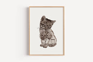Gartenkatze in Aquarell - Kunstdruck