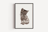 Gartenkatze in Aquarell - Kunstdruck