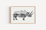 Savannennashorn in Aquarell - Kunstdruck