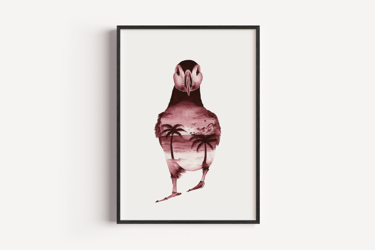 Papageientaucher in Aquarell - Kunstdruck