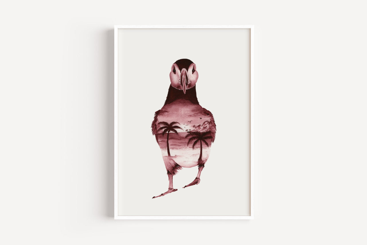 Papageientaucher in Aquarell - Kunstdruck