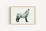 Mystischer Wolf in Aquarell - Kunstdruck