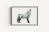 Mystischer Wolf in Aquarell - Kunstdruck