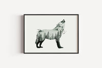 Mystischer Wolf in Aquarell - Kunstdruck