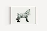 Mystischer Wolf in Aquarell - Kunstdruck