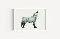 Mystischer Wolf in Aquarell - Kunstdruck