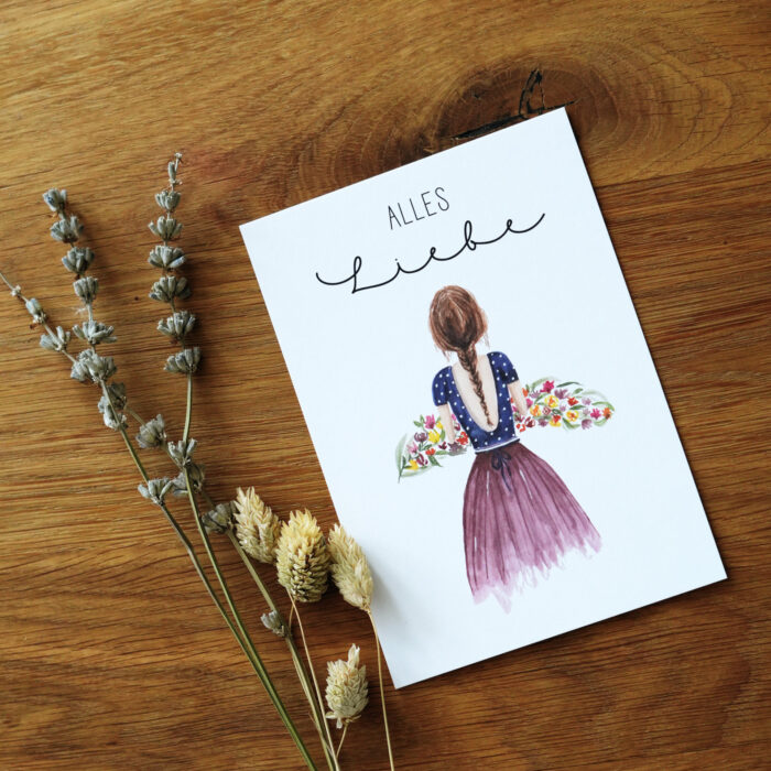 Postkarte Blumenmädchen