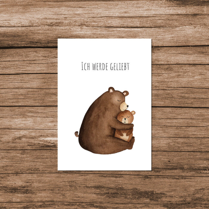Kunstdruck Kinder Bär "Ich werde geliebt" - ach.kreativ