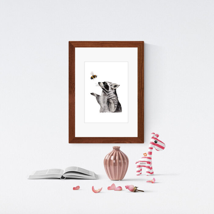 Kunstdruck Waschbär Freundschaft – Bild 2