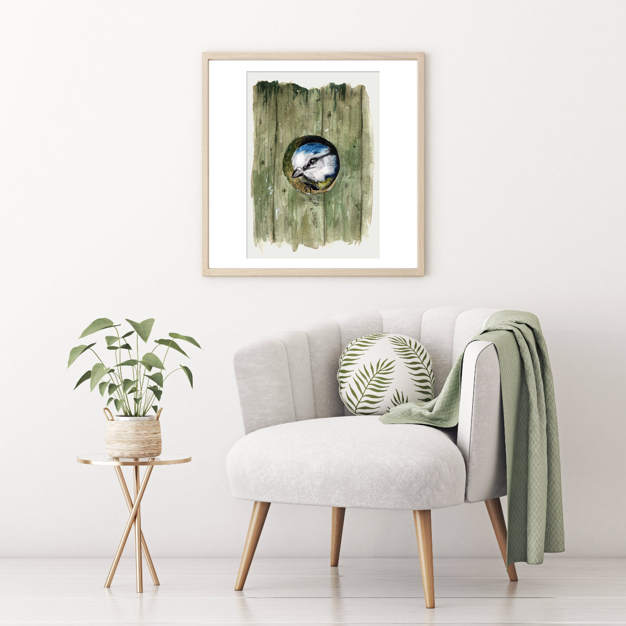 Neugierige Blaumeise - Kunstdruck ach.kreativ