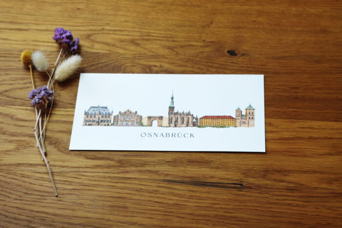 Postkarte Skyline Osnabrück (DIN A6-lang)