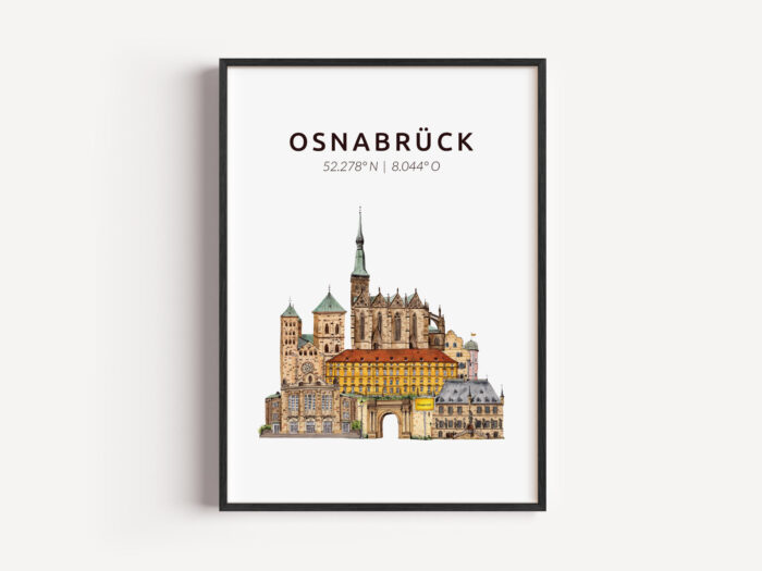 Kunstdruck Skyline-Collage Osnabrück – Bild 2