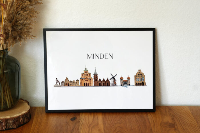Kunstdruck Skyline Minden
