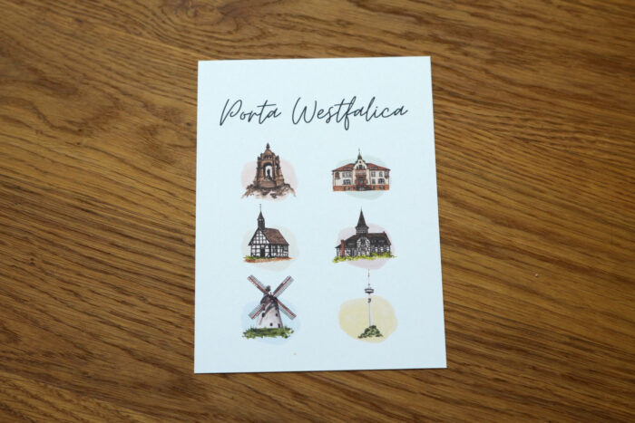 Postkarte Porta Westfalica Sehenswürdigkeiten