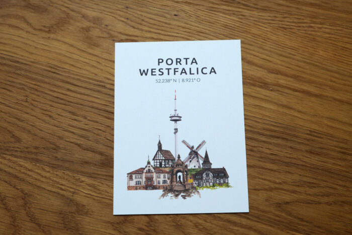 Postkarte Porta Westfalica Skyline-Collage