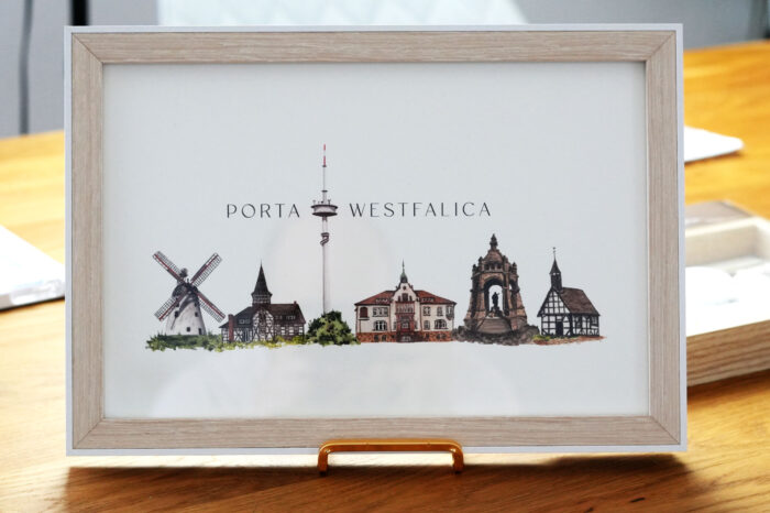 Kunstdruck Skyline Porta Westfalica – Bild 2
